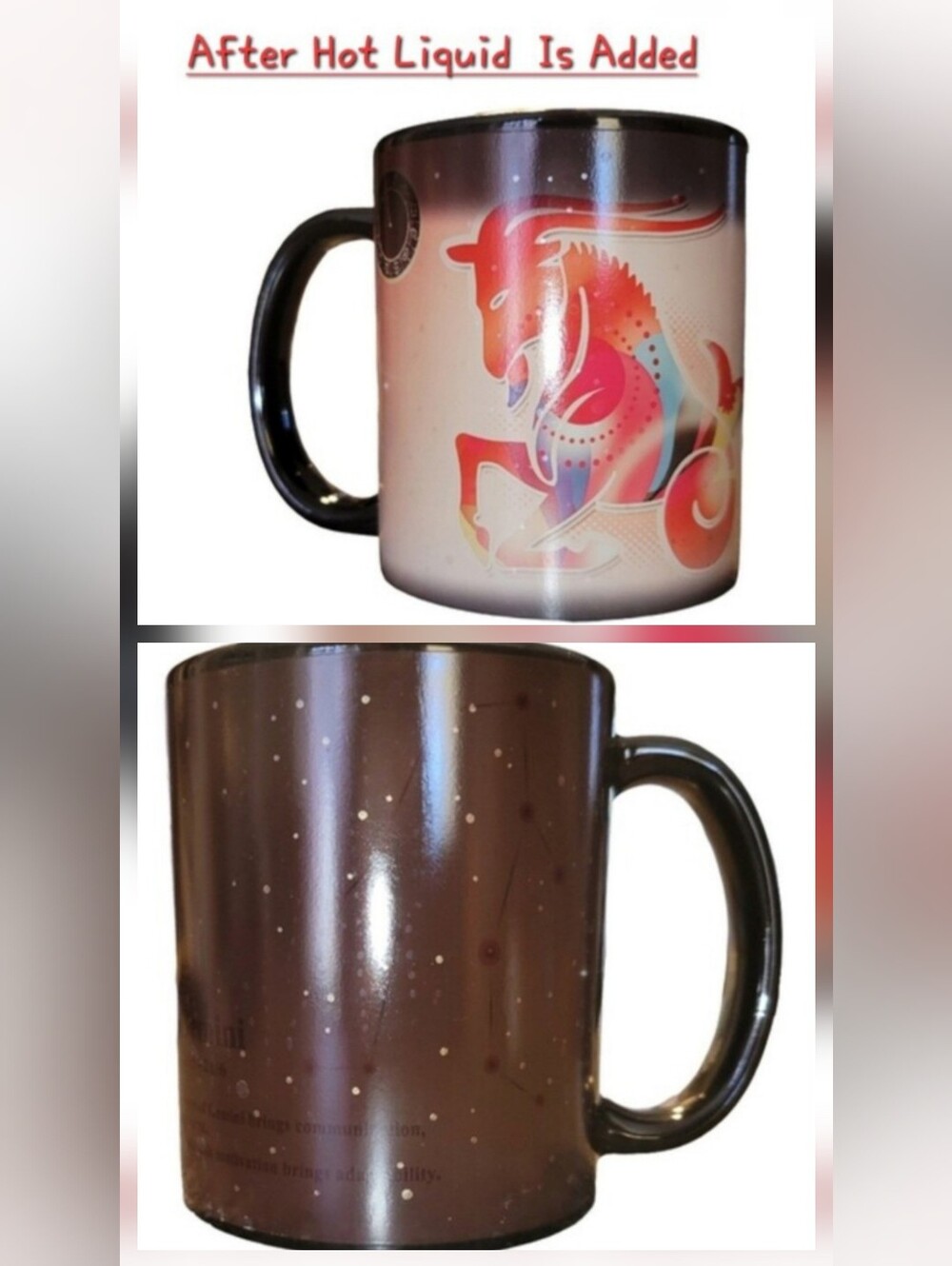 Capricorn Hot Transforming Mug Starts Dark Heat Turns It To Capricorn 10oz